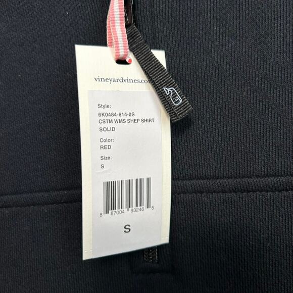 NWT Vineyard Vines Shep Shirt Quarter Zip S Black Red Pullover Classic Preppy - Picture 7 of 15
